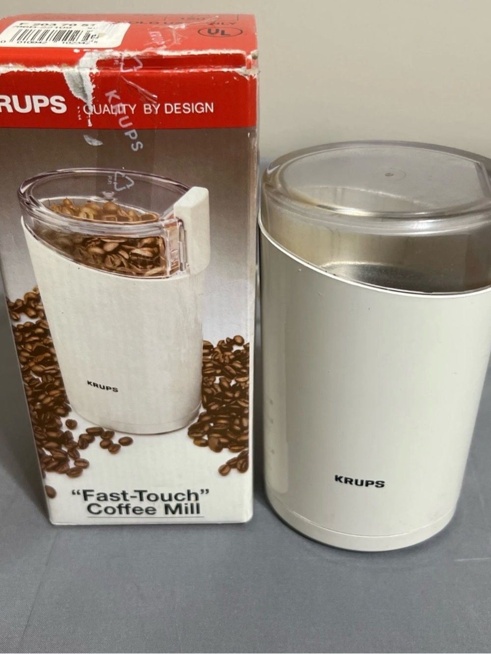 KRUPS Fast-Touch Coffee Mill - White